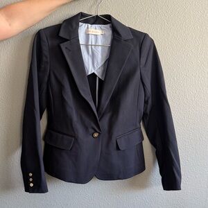 Tory Burch Navy Tailored Blazer with Notched Lapels